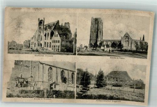 Dixmude Marktplatz Kirche Soldatenfriedhof Trümmer