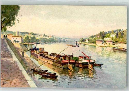 Lyon Lastkähne an der Saone