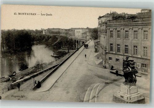 82000 Montauban Foto AK Denkmal Les Quai