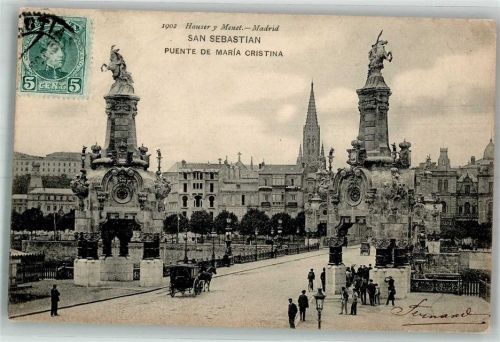 San Sebastian Denkmal Puente de Maria Cristina Marke bildseitig