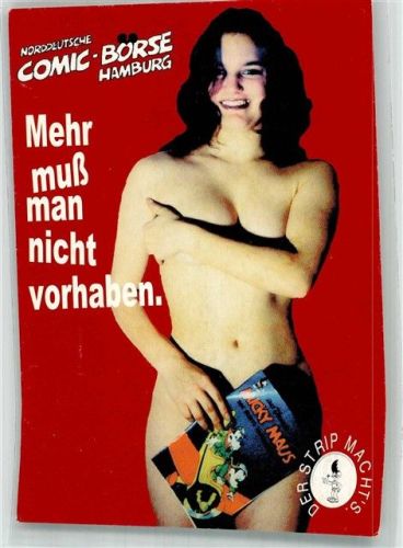 Hamburg 1998 Frau bedeckt ihre Blösse mit Micky Maus Heft Erotik Norddeutsche Comic-Börse Fotograf Tasty Meadow