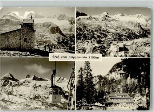 Krippenstein 1962 Hüttenstempel Schönberghaus Krippensteinkapelle Seilbahn