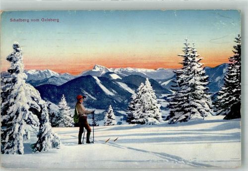 Salzburg Schafberg Skifahrer Photochromiekarte