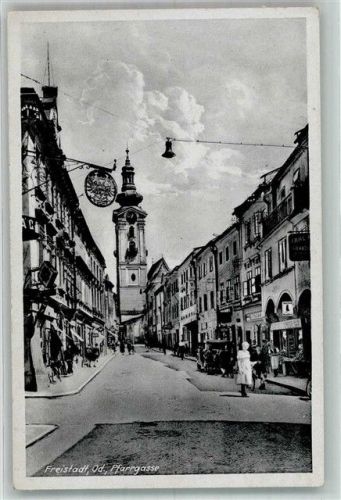 Freistadt 1943 Feldpost WK II Pfarr- Gasse Werbeschild