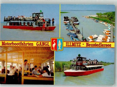 7142 Illmitz Foto AK Motorboot Illmitz Neusiedlersee