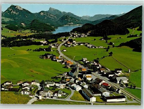 Hof Luftaufnahme Ortsansicht mit Fuschlsee Schober Schafberg