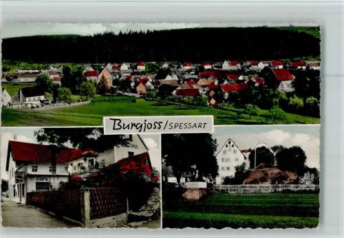 Burgjoß Gaststätte Pension Burgfrieden Ortsansichten 3-Bildaufnahme AKU2
