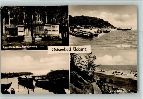 17459 O2235 Ückeritz , Usedom - Strandklause und Fischerhütte Am Strand Achterwasser Weg zum Strand