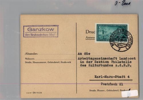 Ganzkow Landpoststempel