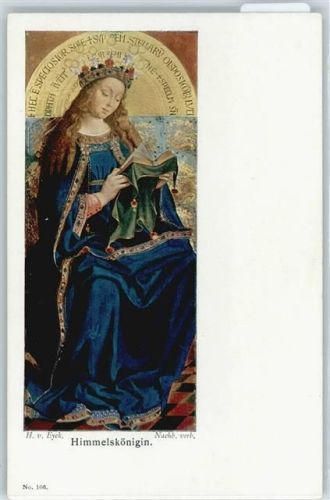 H.v. Eyck , Himmelskönigin , Frau liest Buch