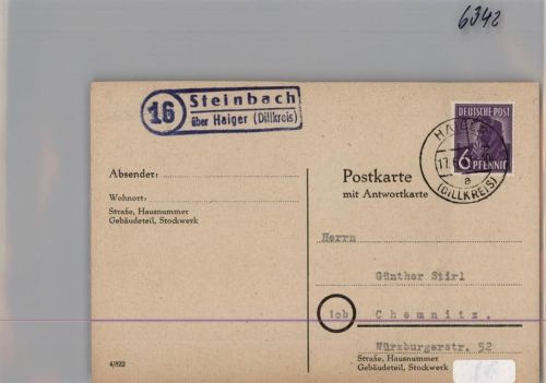 Steinbach Landpoststempel