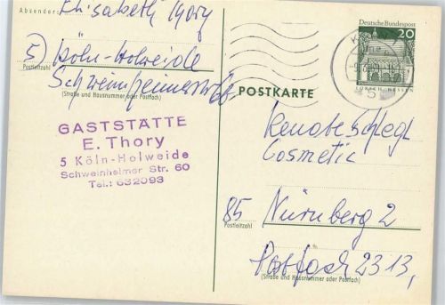 Köln Holweide 904 Gaststätte Thory