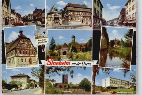 Sinsheim Gasthaus zum Bären , Hauptstrasse , Krankenhaus , Bahnhof