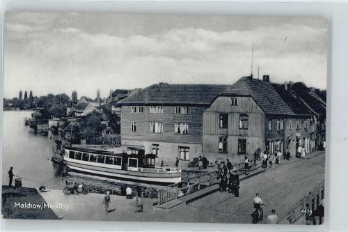 17213 O2063 Malchow , Meckl - Schiff Brücke Fahrrad Fußgänger