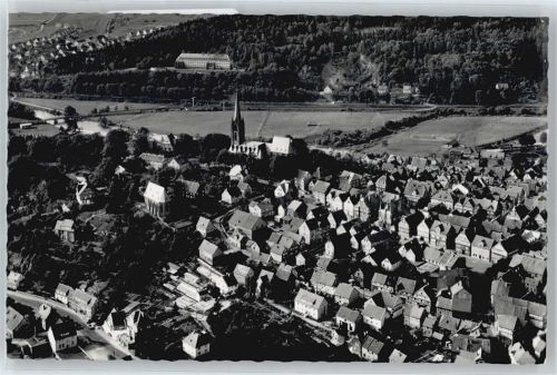 Frankenberg Fliegeraufnahme Kirche Haus Feld