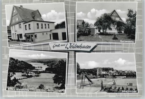 35075 W3554 Weidenhausen b Gladenbach - Pension Hartmann, Schwimmbad, Waldmühle