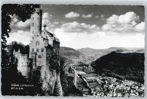 Lichtenstein Schloss Berg Tal Haus Baum