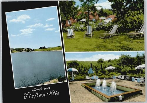 Tießau Gasthaus Pension Johannsen Springbrunnen Fluss Baum