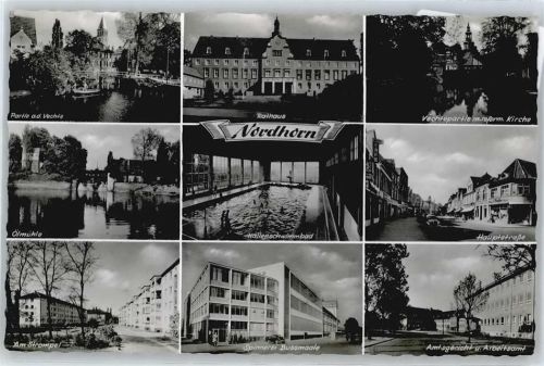 Nordhorn Hauptstraße Amtsgericht Auto Baum Schwimmbad Rathaus