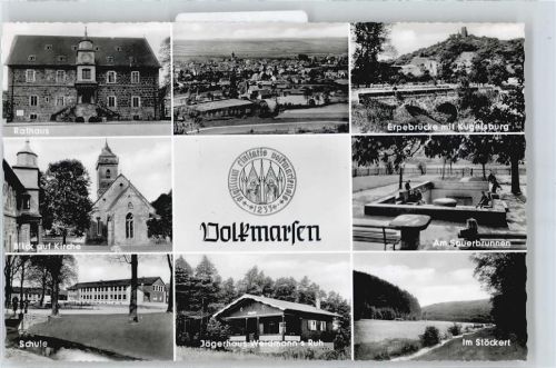 Volkmarsen Brücke Burg Brunnen Schule Kirche Rathaus Gesamtansicht