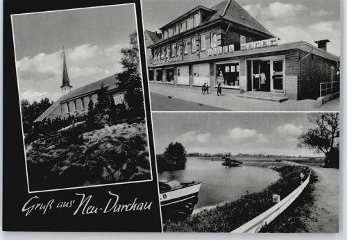 Neu Darchau Fluss Schiff Kirche Fahrrad Haus Baum
