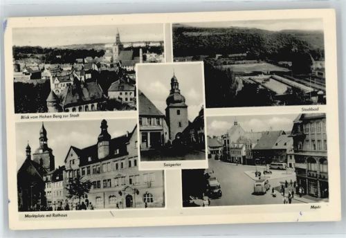 Hettstedt Marktplatz, Rathaus, Saigertor, Schwimmbad