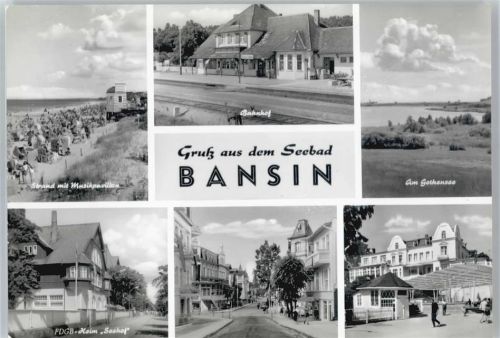 Seebad Bansin Bahnhof, Ferienheim Seehof, Gothensee, Musikpavillon