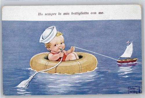 Junge in Reifen baden
