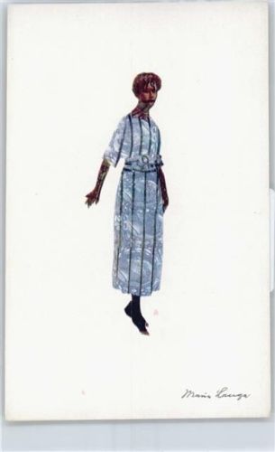 M.Zange , Frau in blauen Kleid