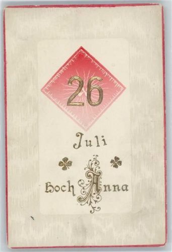26 Juli , Hoch Anna Zahlenkarte