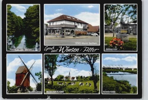 Winsen Windmühle, Junkerntor, Geschäft Seiffert, Brücke