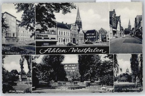 Ahlen Krankenhaus, Marktplatz, Alter Winkel, Kirche, Park