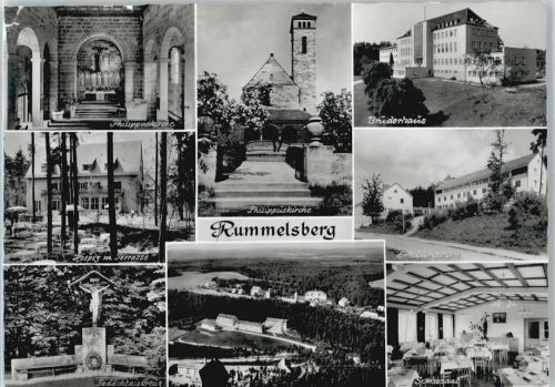 Rummelsberg Philippinskirche, Hospitz, Bruderhaus, Gedächtniskreuz