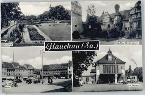 Glauchau Rosarium, Markt, Bahnhof, Schlosshof