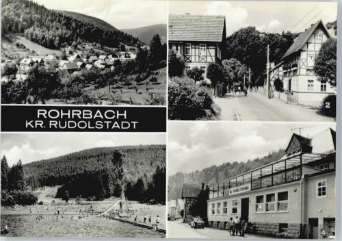 Rudolstadt Rohrbach, Gesamtansicht, Waldbad, Konsumgaststätte