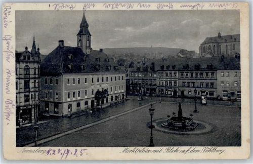 Annaberg-Buchholz Marktplatz, Blick auf Pöhlberg, Rathaus