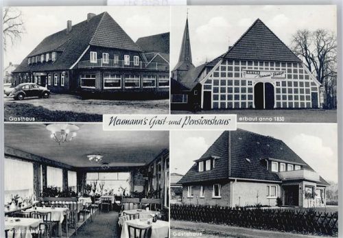 Oldendorf Neumann's Gast- und Pensionshaus erbaut 1830, Vw Käfer, Kirche