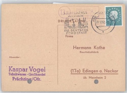 Prächting Landpoststempel