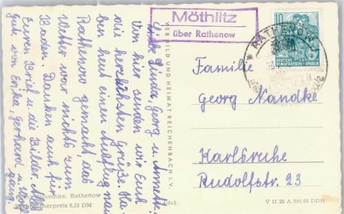 Rathenow Landpoststempel Möthlitz