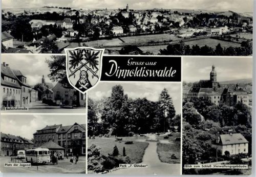Dippoldiswalde Gesamtansicht, Bahnhofstraße, Platz der JUgend, Park 7. Oktober, Schloss