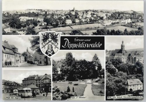 Dippoldiswalde Gesamtansicht, bahnhofstraße, Platz der Jugend, Park 7. Oktober, Schloss AKU2