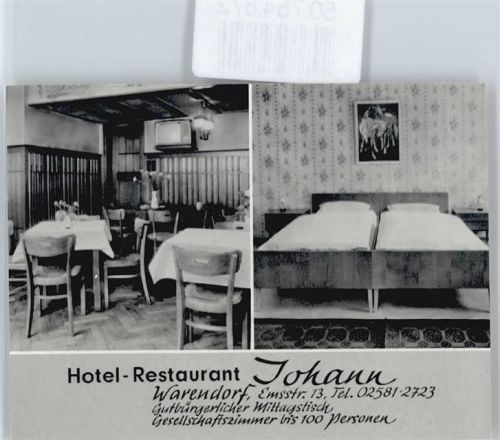 Warendorf Kalender 1970, Hotel, Restaurant Johann