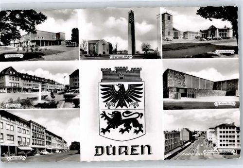 Düren Stadthalle, Kirche, Markt, Zehnthofstraße, Schlegelstraße, Hoeschplatz