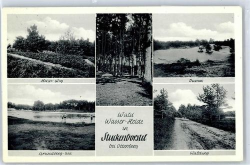 Stuckenborstel Grundberg-See, Heide-Weg, Waldweg, Dünen, Landpoststempel