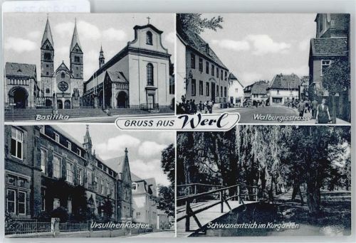 Werl Basilika, Walburgisstraße, Ursulinenkloster, Schwanenteich, Kurgarten