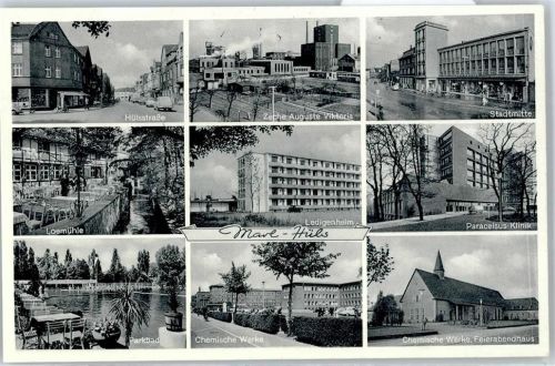 Marl Hülsstraße, Loemühle, Parkbad, Chemische Werke, Ledigenheim, Zeche, Paracelsus Klinik