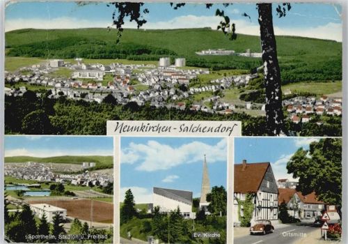 Salchendorf Sportheim, Stadion, Schwimmbad, Kirche, Ortsmitte