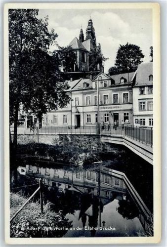 1 O9930 Adorf , Vogtl - Partie an der Elsterbrücke