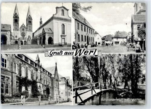 Werl Basilika, Walburgisstraße, Schwanenteich, Kurgarten, Ursulinenkloster