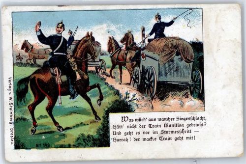 Munitions Train Artillerie WK I Künstlerkarte